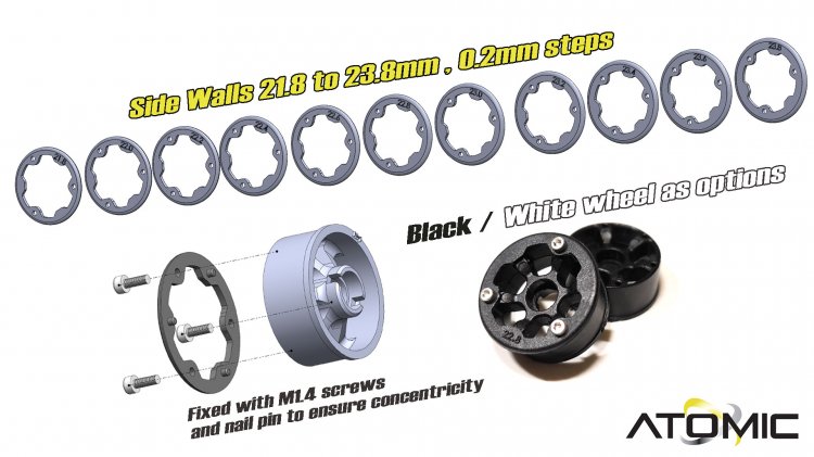 S20 RWD Wheel Extra Wide (14mm) -1 (White) - Click Image to Close