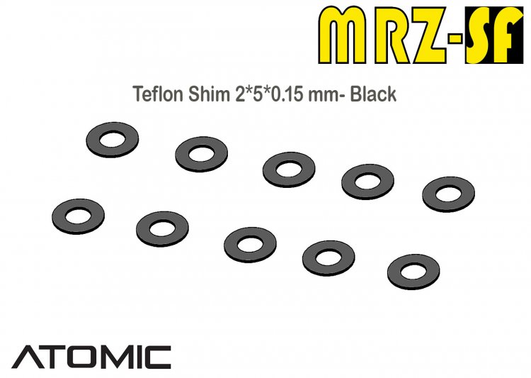 MRZ SF Knuckle Teflon Shim 2*5*0.15 mm (10 pcs) - Click Image to Close