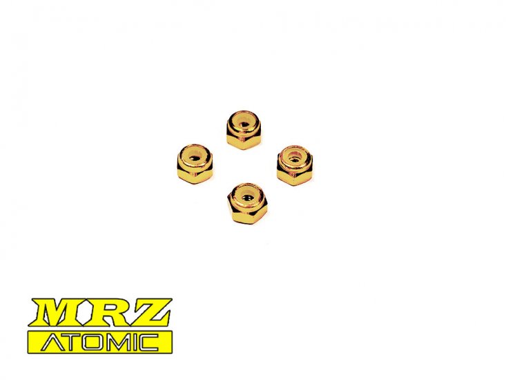 2mm Alu. Hex. Lock Nut - Pro Ver. (Gold) - Click Image to Close