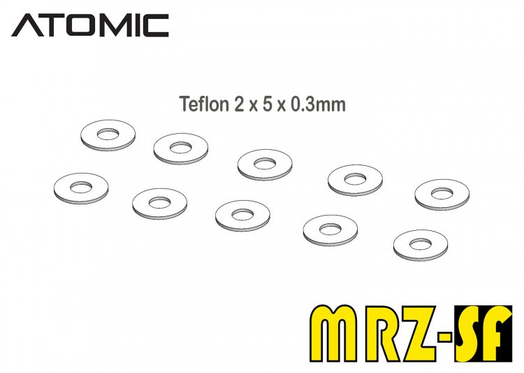 MRZ SF Knuckle Teflon Shim 2*5*0.3 mm (10 pcs) - Click Image to Close