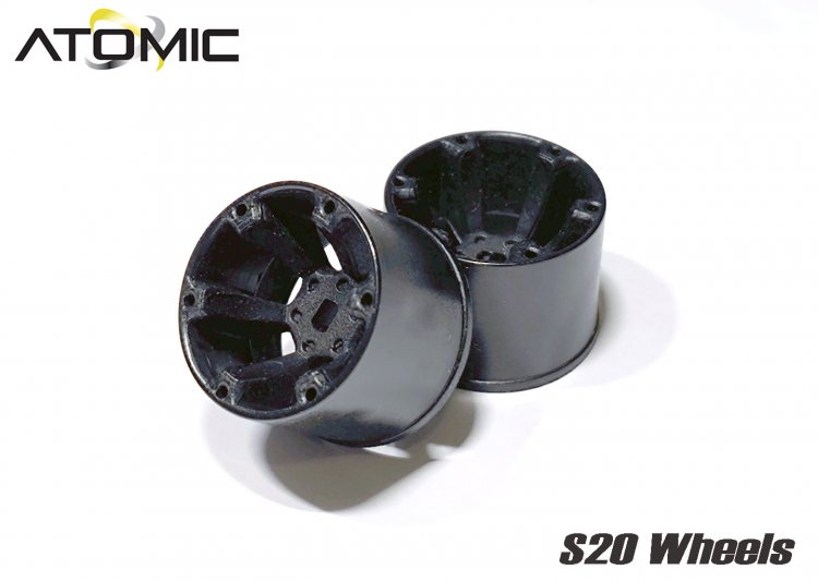 S20 AWD Wheel Extra Wide(14mm) +0 (Black) - Click Image to Close