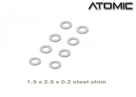 1.5 x 2.5 x 0.2mm Steel Shim (8 pcs)