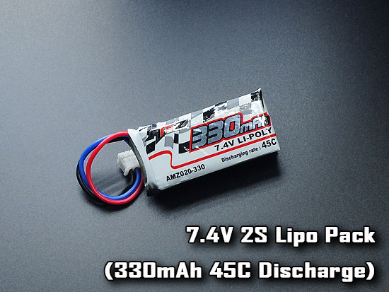 7.4V 2S Lipo Pack (330mAh 45C Discharge) - Click Image to Close